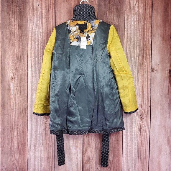 NWT J Crew Collection Womens 4 Black Label Gunmetal Metallic Jacquard Pea Coat - Picture 8 of 15